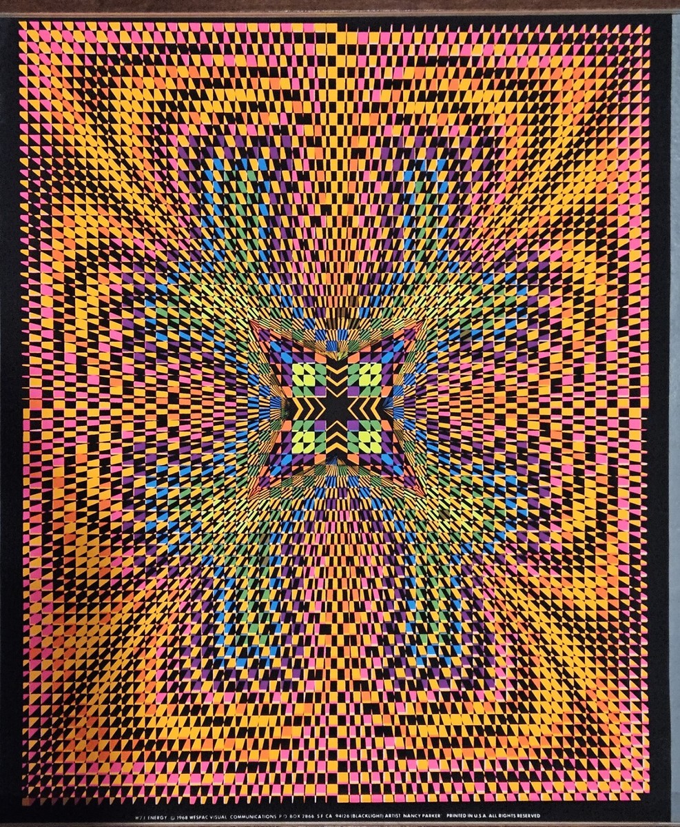 Energy Nancy Parker Black Light 1968 VINTAGE Psychedel Fractal