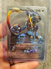 Shadow Mewtwo GX Silver Foil Fan Art Vinyl Collector Pokemon Card