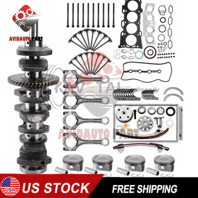 2AZ-FE 2.4L Engine Overhaul Rebuild Kit w/ Crankshaft Rods Timing Kit For Toyota