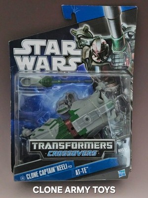 Star Wars Transformers Crossover Clone Captain Keeli to AT-TE Walker Rare MOC