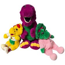 Vintage 1990s Barney Purple Dinosaur Plush BJ Baby Bop Dakin Lyons Group Lot 3