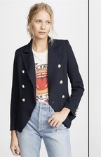 NWOT Lioness Palermo Double Breasted Blazer Black Gold Button Structured Sz XS