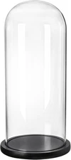 ZOOFOX 13.8 Inch Tall Glass Dome with Base, Clear Glass Empty Display Cloche, De