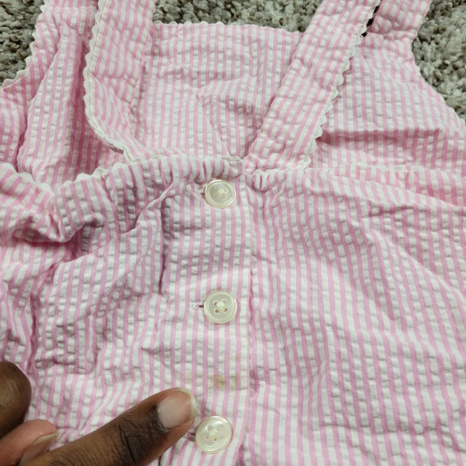 POLO RALPH LAUREN Dress Girls 6X Pink Seersucker Striped Sleeveless Lined - Image 2 of 4
