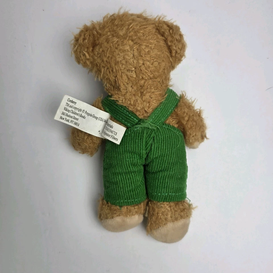 PBC Corduroy Bear Plush 2008 Green Overalls Yellow Buttons Stuffed Animal Toy - Image 3 of 4