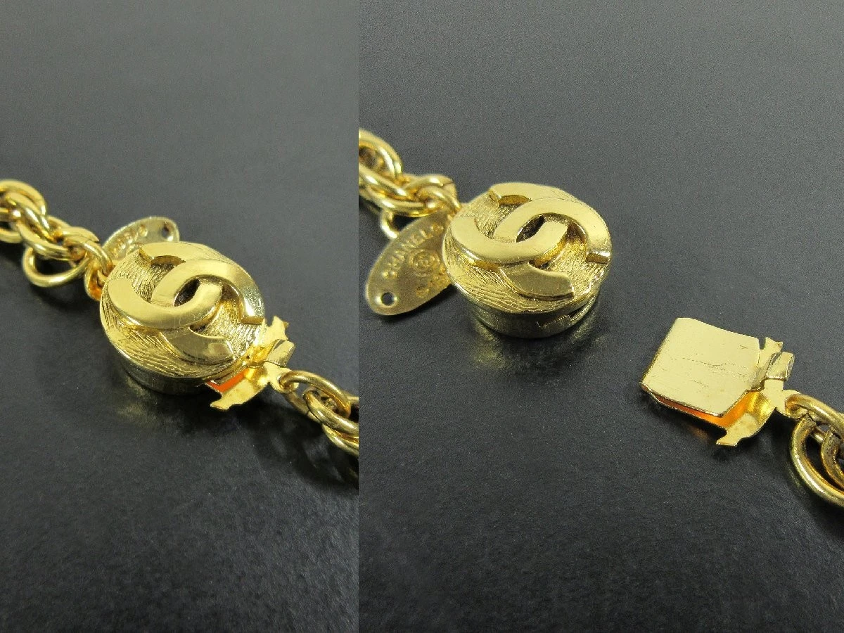 Collana lunga Chanel Coco Mark perle lunghezza 99 5 cm colore oro accessori donna