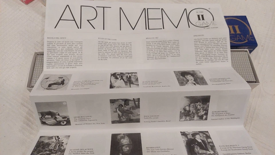 Vintage ART MEMO 2 Concentration Memory Card Game by Piatnik  Austria EUC - Image 4 of 4