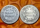 LOT Of 2 Seated Liberty Half Dimes 1848 & 1853 Nicely Circulated ~175 Years Old!