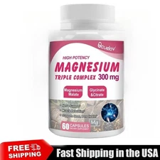 Triple Magnesium Complex Supplement, Improves concentration and memory 60 Caps