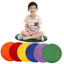 6 Pieces Colorful Carpet Circle Seats 18 Inches Kids Classroom Floor Mat Round