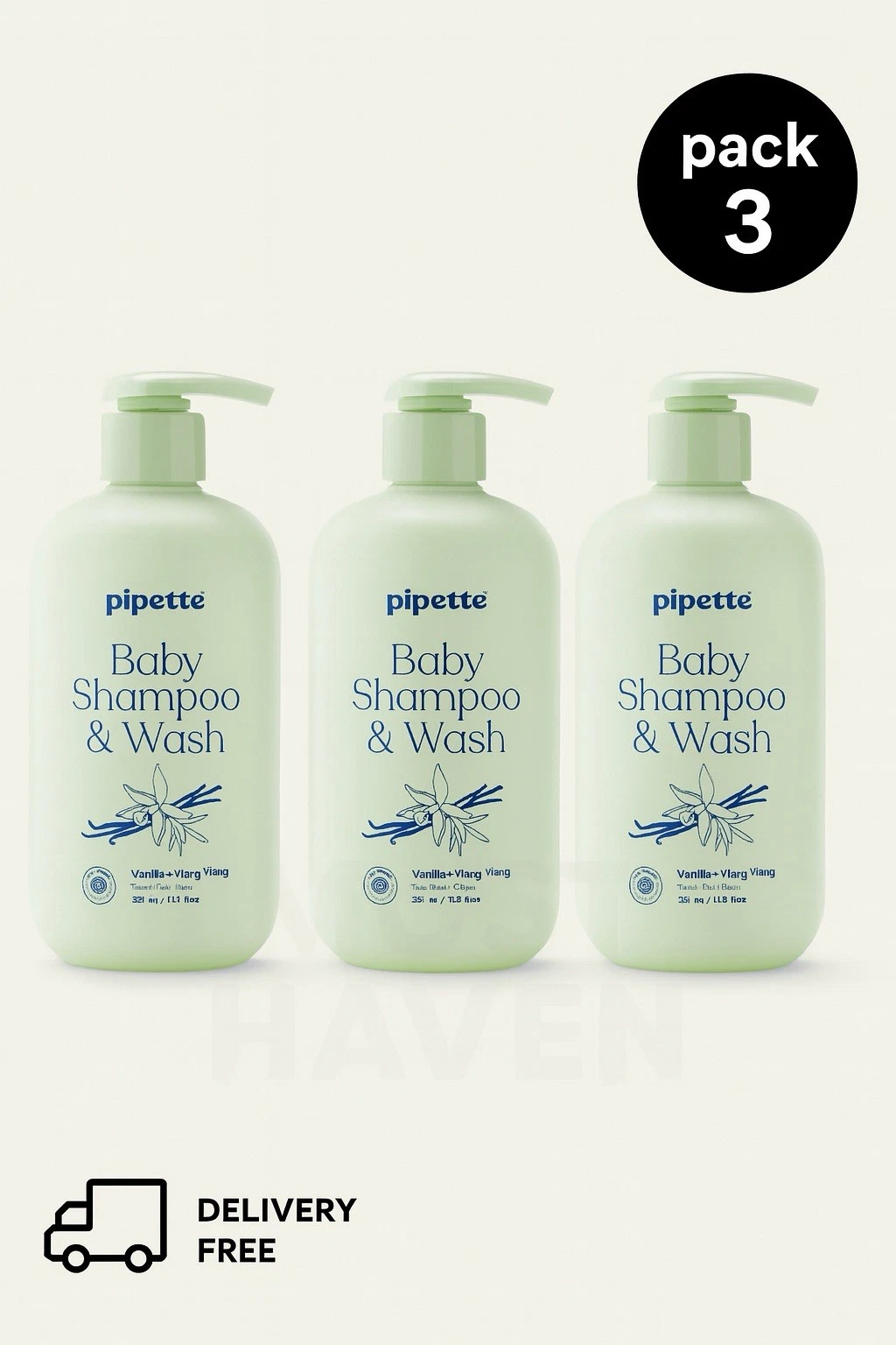 Lot 3 - PIPETTE BABY SHAMPOO & WASH VANILLA + YLANG 11.8FL OZ
Opens in a new window or tab