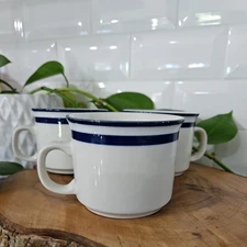 Japan Stoneware Mariner Blue Elegance II Collection Lot of 3 Cups / Mugs