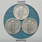Mercury dime lot of 3, 1942-D, 1942-P, 1942-S.  90% silver coins — photo 2