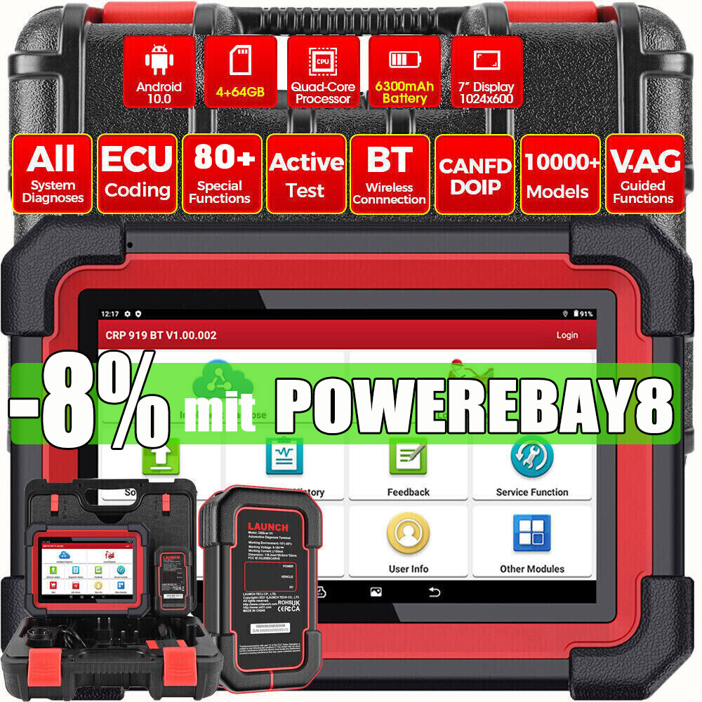 Dispositivo de diagnóstico profesional 2025 Launch X431 CRP919X BT automóvil OBD2 TODO sistema codificación ECU