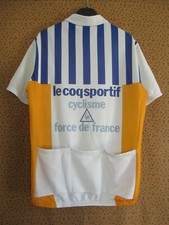 Maillot Cycliste Vintage Le Coq Sportif Acrylique Années 70 - Blanc Manche Courte XL