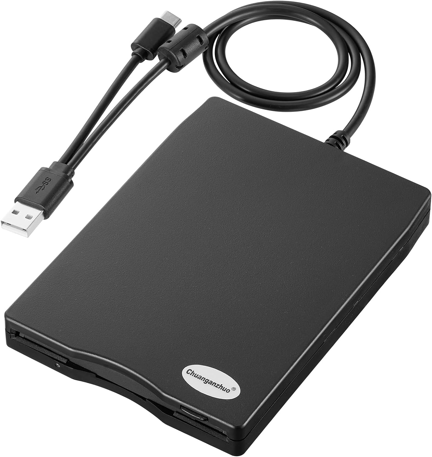 Chuanganzhuo Floppy Disk Reader,3.5 inch External USB 2.0 Type-C Floppy Disk Dri-image