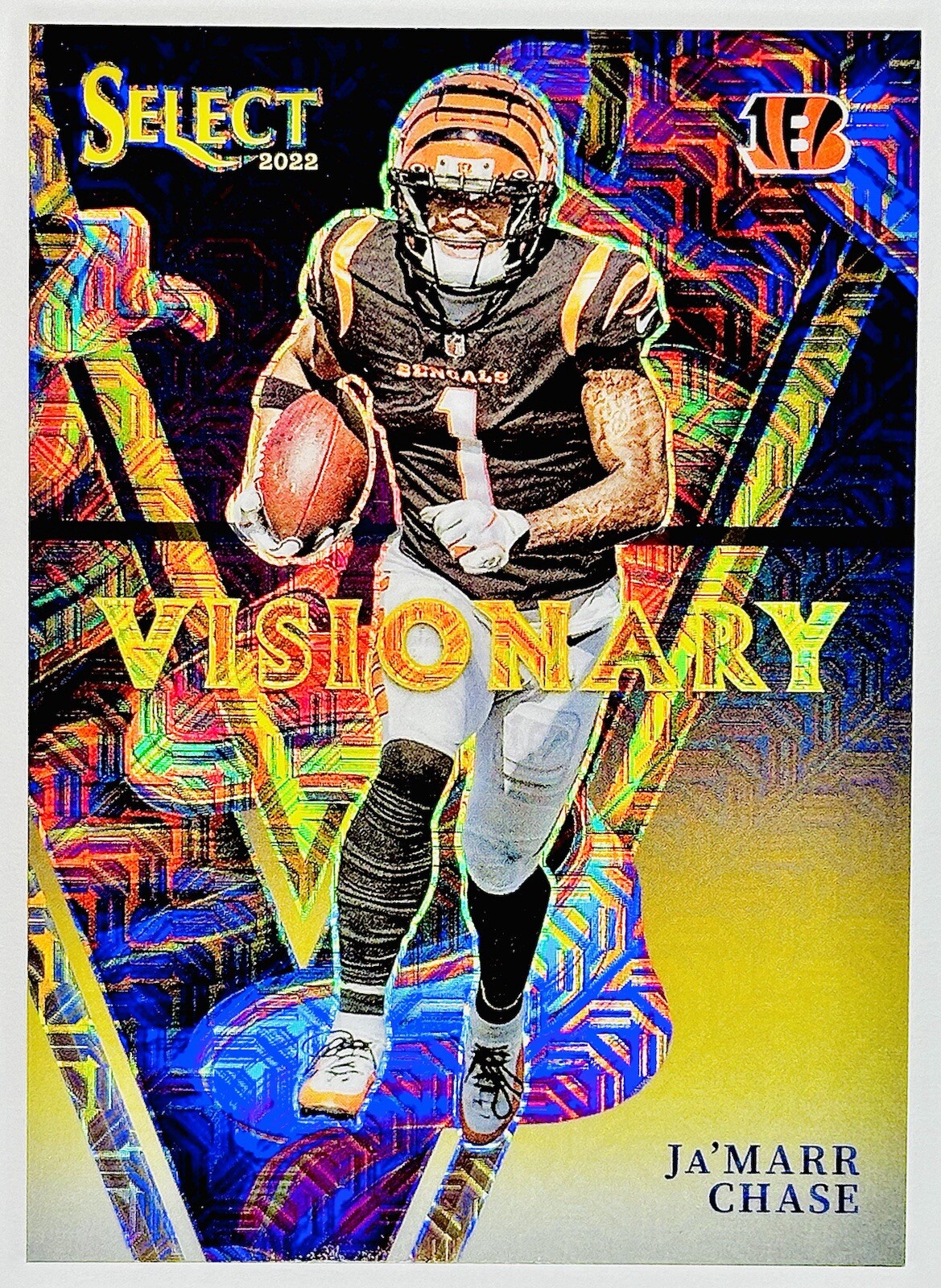 2022 Select JA'MARR CHASE Visionary #VIS-1 Gold /10 Prizm Insert BENGALS 🔥