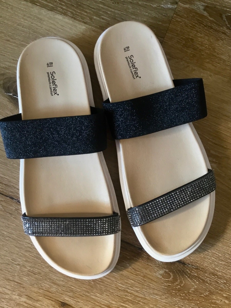 Matalan Summer Slip On Sandals Size Diamanté Detail