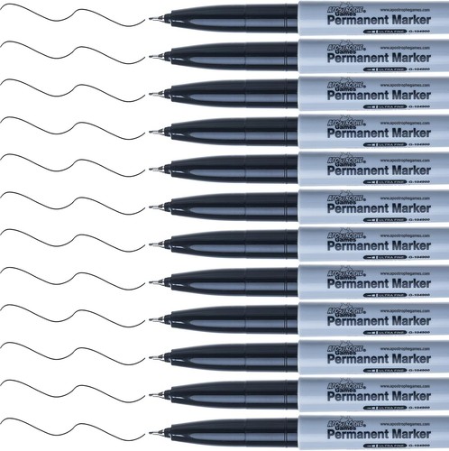 Ultra Fine Point Permanent Markers - 12 Black Pens