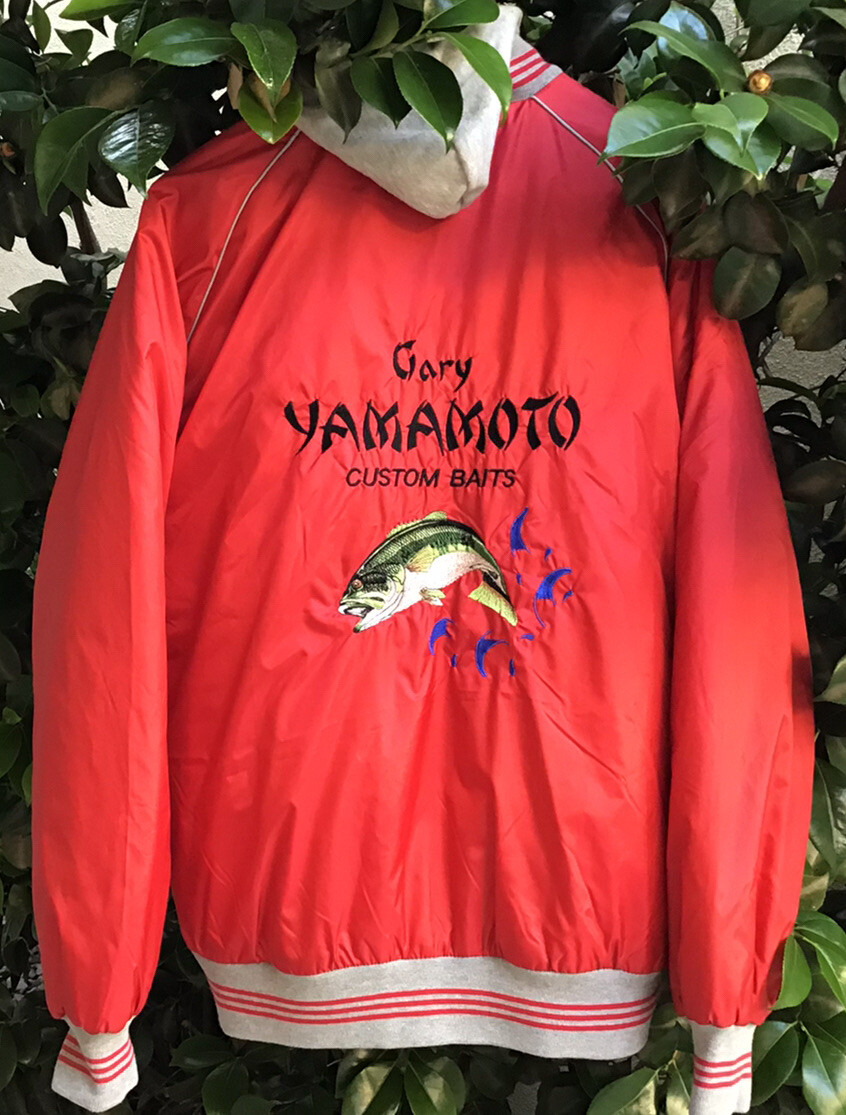 Vintage Gary Yamamoto Jacket Fishing Baits Satin Hoodie Mens Vintage Gary Yamamoto Jacket Fishing Baits Satin Hoodie Mens