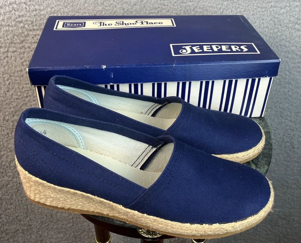 De colección Años 70 Sears The Shoe Place Jeepers Alpargatas Para Mujer 7M Nuevas en Caja Original Foto 2 de 4
