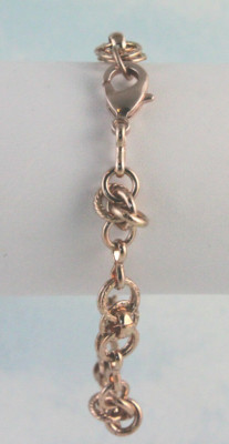 Lovely Rose Gold Over Sterling ''Joyce'' Chain Bracelet 7''