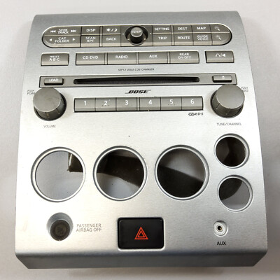 04-07 Nissan Titan Armada Gray Factory Bose Radio Head Unit With Trim Panel