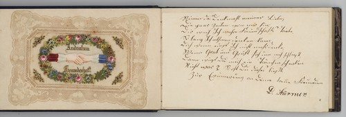 Libro genealogico album amicizia storico 1853 romantico poesia lettera Berlino - Foto 3 di 10