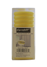 12 Piece Plastic Locking Hook Set Easy Gliding Shower Curtain Rings Yellow