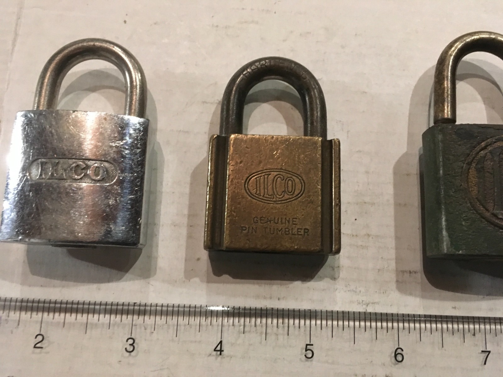 4 – Vintage Old Antique ILCO Padlock, 2 locks have keys, other 2 locks ...