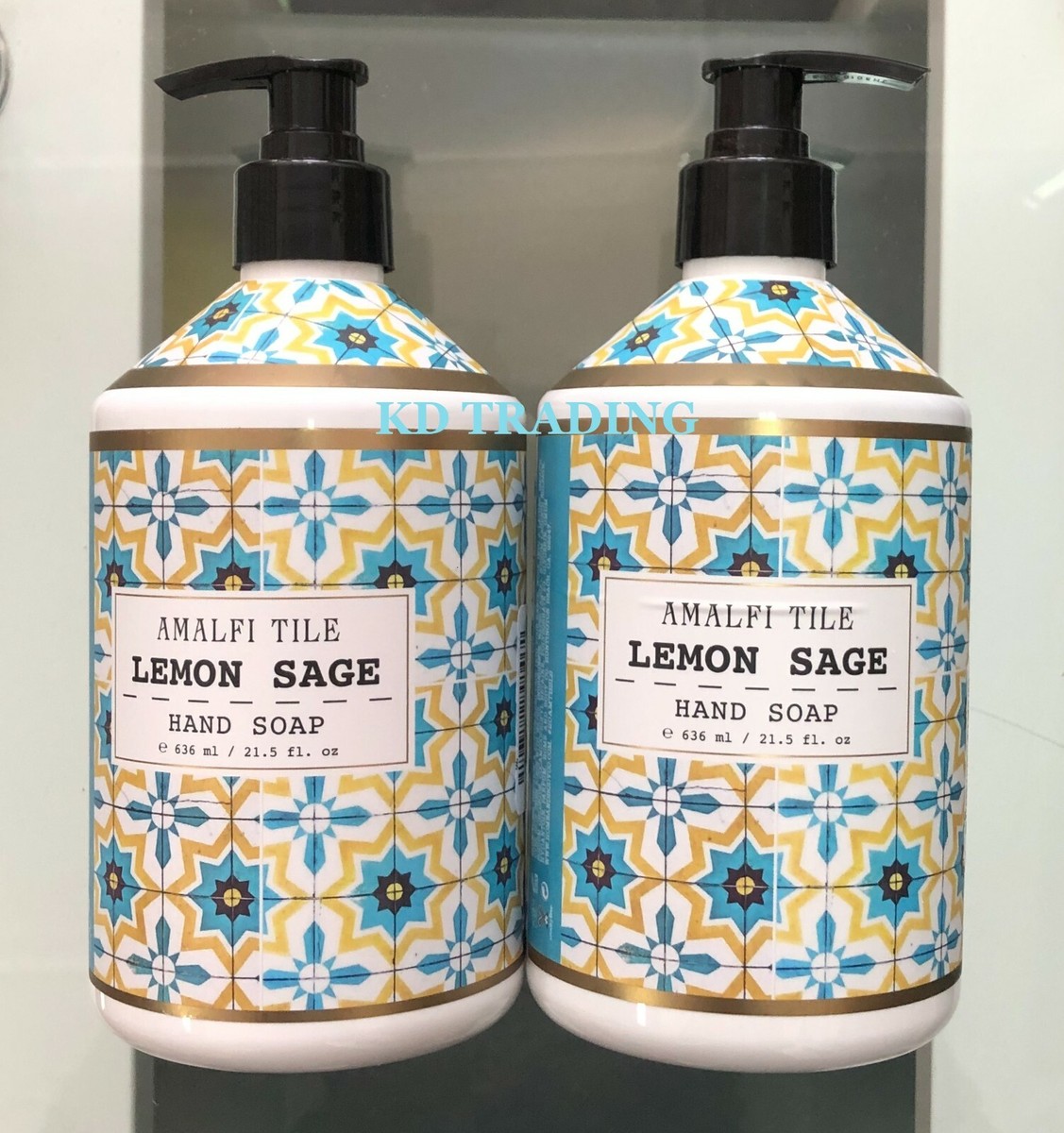 2-Pack) AMALFI TILE ~ LEMON SAGE Cleansing HAND SOAP Wash ~ MADE