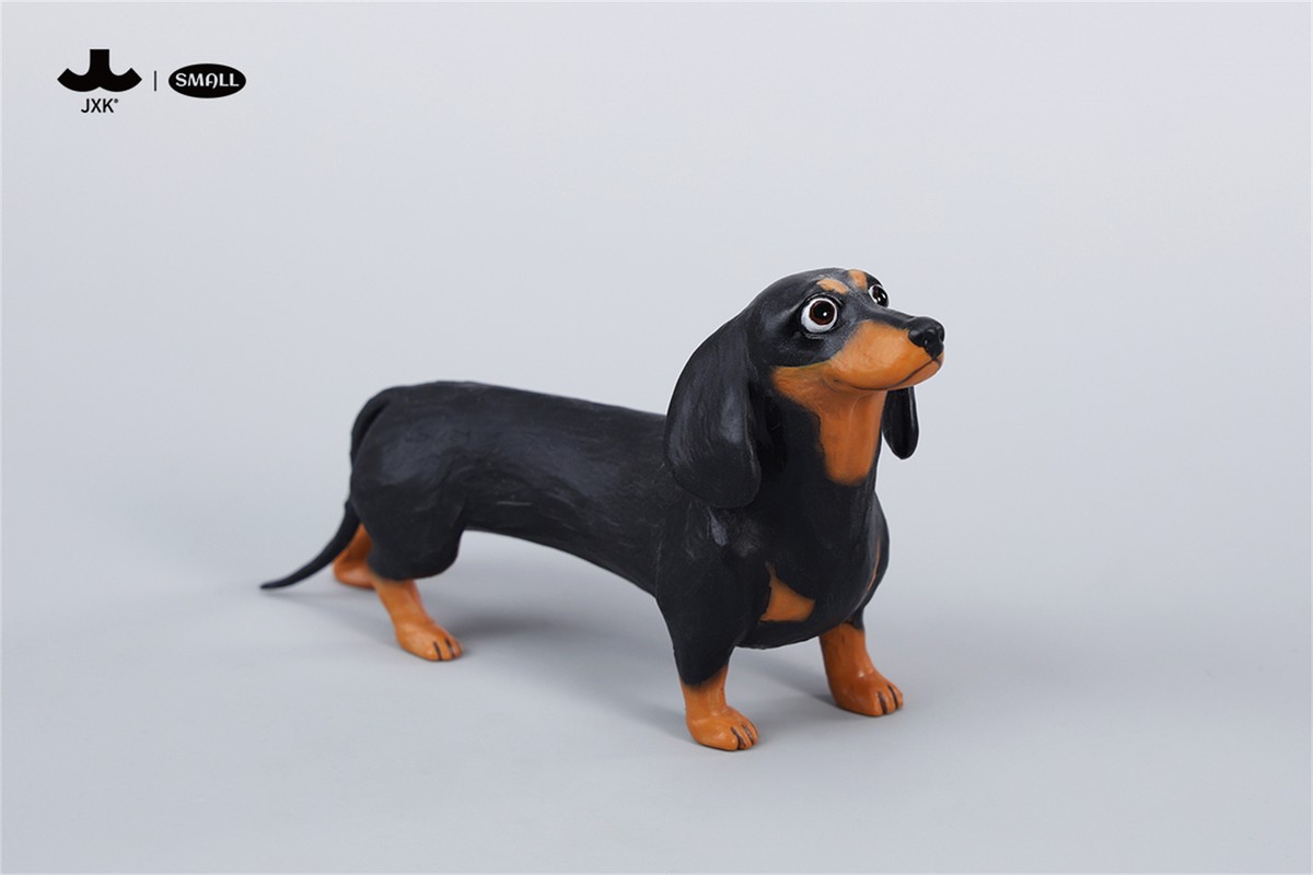 JXK Small Dachshund Model Animal Simulated Dog Figurine Collection