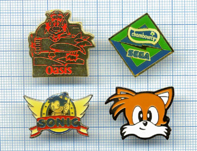 Lot Pin's JEUX video Games retrogaming Sonic HEDGEHOG SEGA Tails Hugo Délire FR3