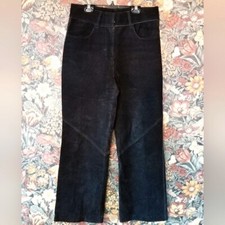 Vintage high waist black suede pants