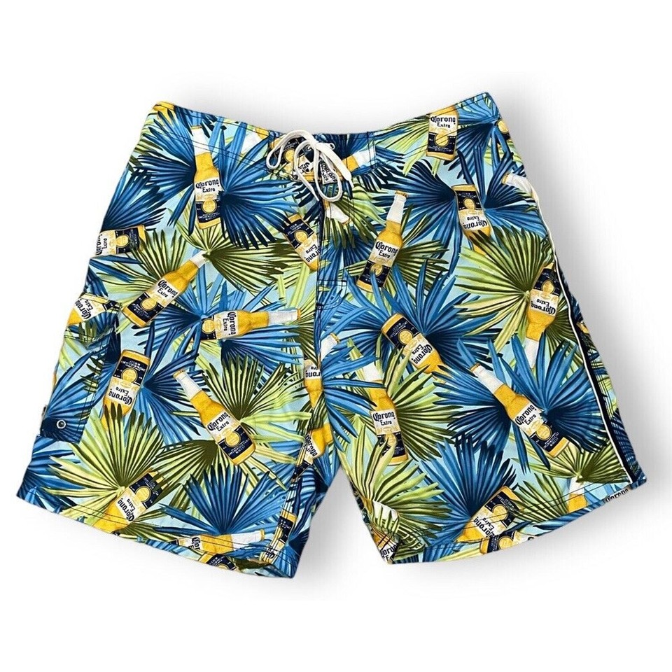Corona Extra Beer Logo Board Shorts Mens 38 Swim Suit Trunks Beach