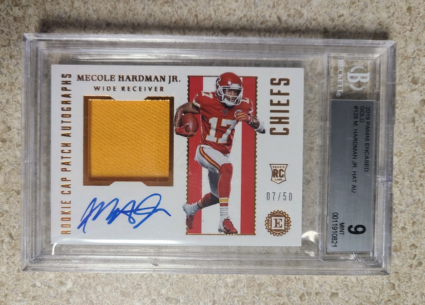 Mecole Hardman Panini Encased #128 Patch Autograph