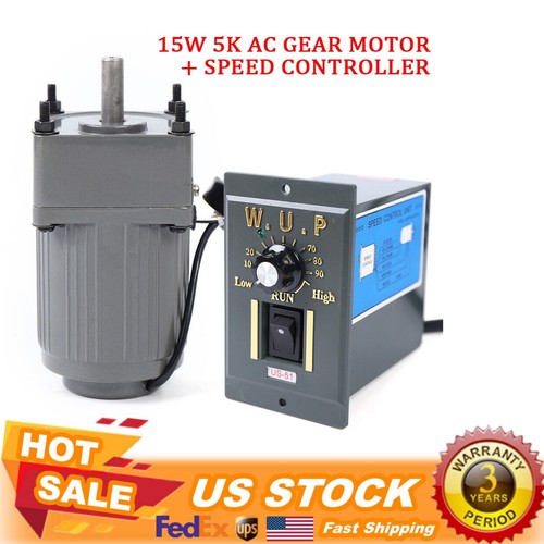AC 110V Gear Motor Electric Variable Speed Reduction Controller 1:5 270 RPM 15W