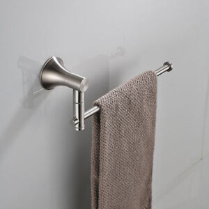 Bathroom Nickel Brushed Stainless Steel Single Lever Swivel Towel Rail Rack New