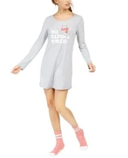 Jenni by Jennifer Moore Printed Sleep Shirt Grey S So Elfing Tired Cat Free Ship