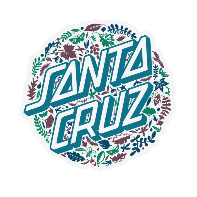 3 Inch Santa Cruz Foliage Dot Skateboard Sticker Decal Flowe