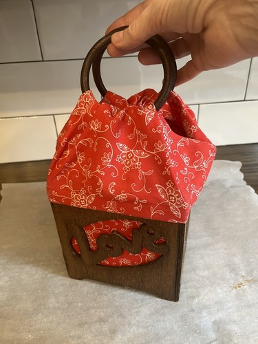 vintage wooden love purse from The Seventies.