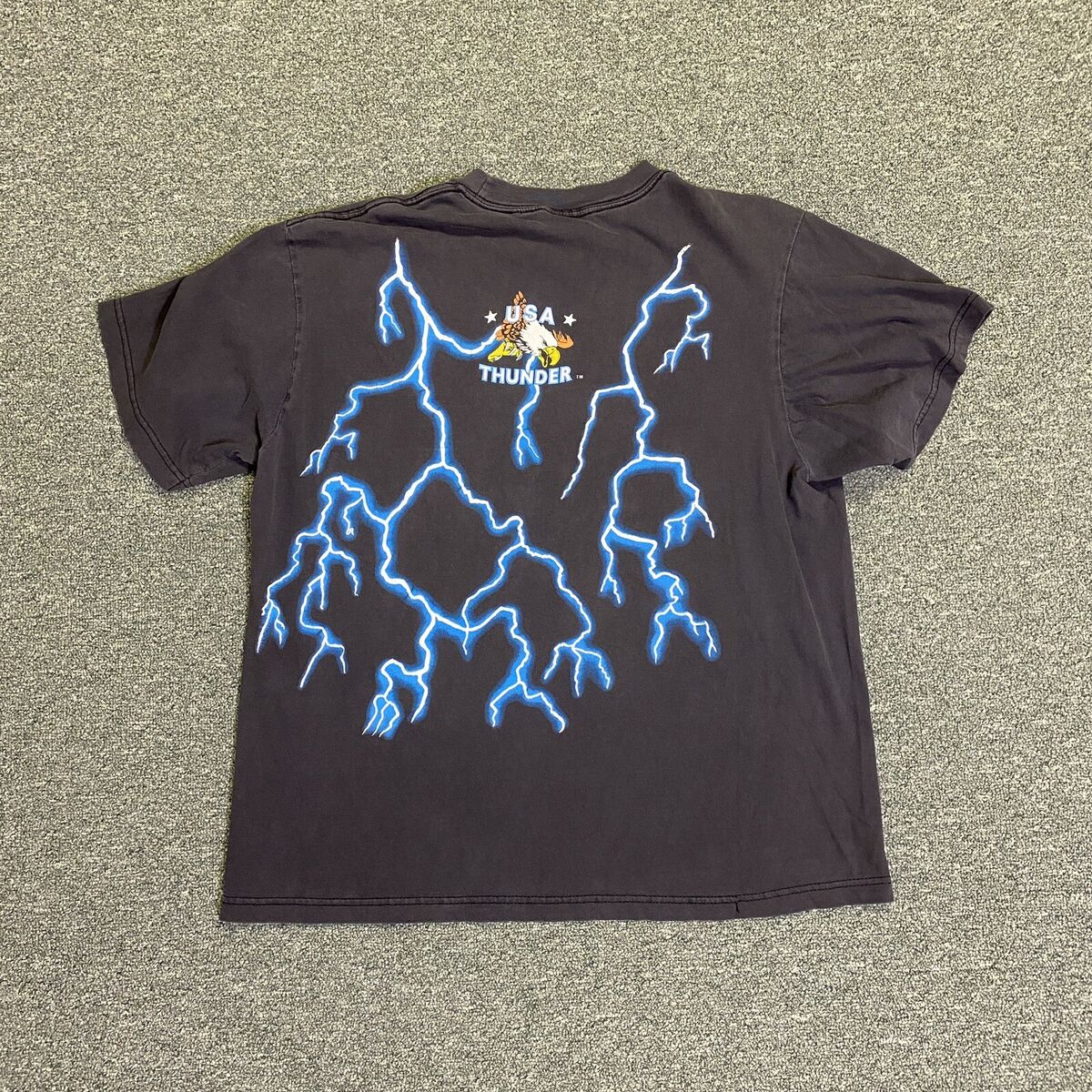 VTG 90s Eagle American Thunder Tee Shirt LG Single Stitch VTG 90s Eagle American Thunder Tee Shirt LG Single Stitch