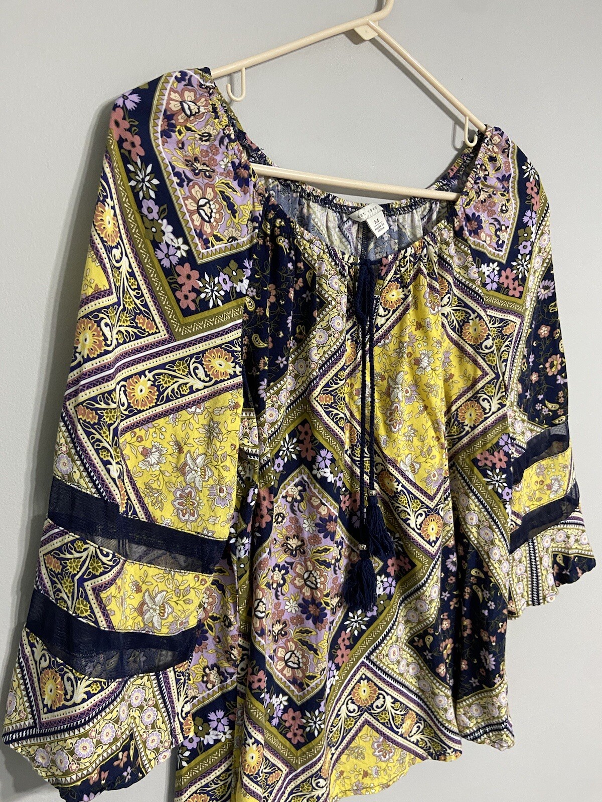 Cato Multicolor Floral Patchwork Blouse womens me… - image 1