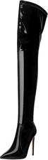 Over The Knee Boots for Women Thigh High Stiletto Zipper Pointed Toe Long... 