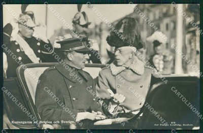 Royalty Sweden Belgium Belgium Koning Albert I Gustaf V RPPC postcard KS9289
