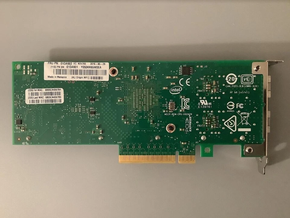 X710-DA2 INTEL/Lenovo Ethernet Converged Network Adapter 81Y3522 81Y3521 00YK615 - Image 2 of 2