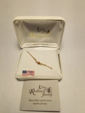 Mt. Rushmore Black Hills Gold Elegant Rose & Leaves Ankle Bracelet 9"