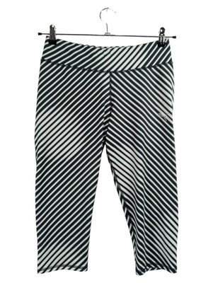 PUMA Damen Capri Leggings Sporthose Schwarz Weiß Gestreift Gr. 40 L