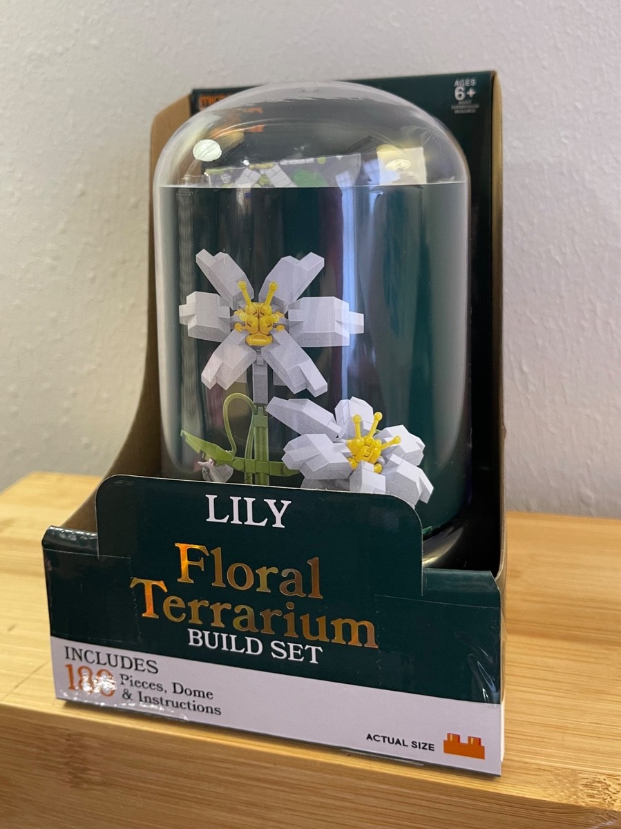 Micro Brix Lilly Floral Terrarium Building Block Set 180pc Dome