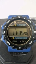 Lifelong Digital Sports Watch - Blue Black Chronograph Alarm LCD 1/100s